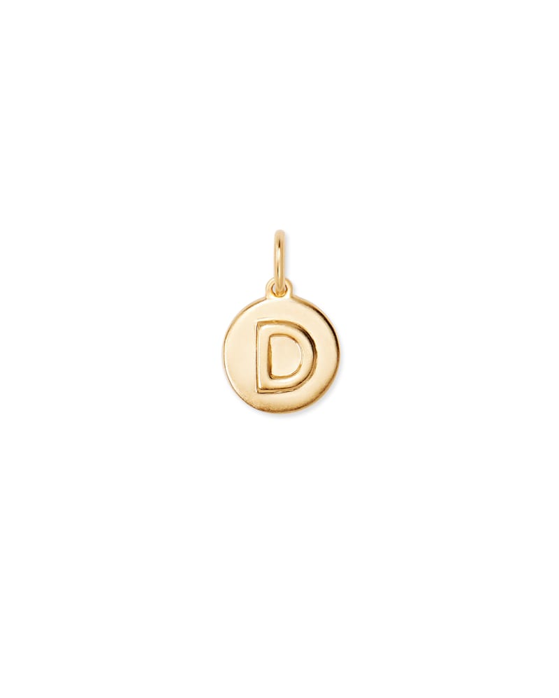 Letter D Coin Charm in 18k Gold Vermeil image number 0